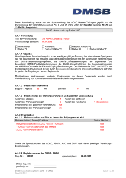 DMSB-Reg.-Nr.: genehmigt am: Diese Ausschreibug wurde von der