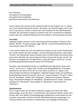 Jahresbericht 2015 Ressortleiter Veteranen-Cup