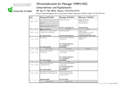 Stundenplan Kapitalmarktrecht
