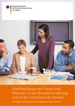Gleichstellung von Frauen und M&auml;nnern in der Bundesverwaltung