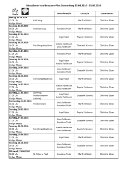Messdiener- und Lektoren-Plan Dannenberg 25.03.2016