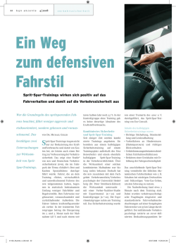 Ein Weg zum defensiven Fahrstil
