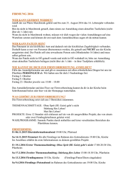 Informationen zur Firmung