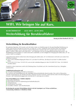 Berufskraftfahrer - WIFI Niederösterreich