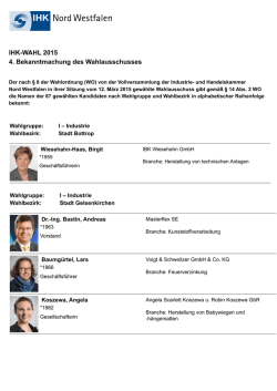 IHK-WAHL 2015 4. Bekanntmachung des Wahlausschusses