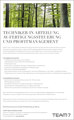 techniker/in abteilung av-fertigungssteuerung und