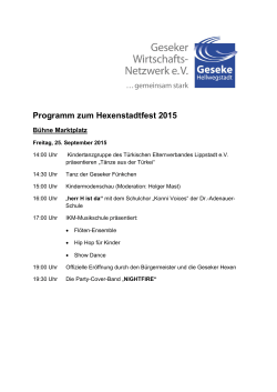 Programm zum Hexenstadtfest 2015