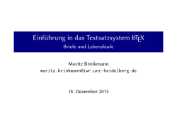 Einf&uuml;hrung in das Textsatzsystem L ATEX