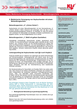Medizinische Versorgung Asylsuchender mit Behandlungsschein