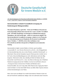 DGIM PM Internetmedizin - 122. Kongress der Deutschen