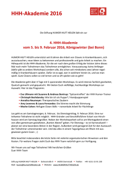 HHH-Akademie 2016 - Humor hilft heilen