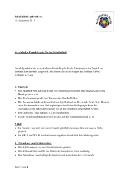 Schulfußball Futsal-Regeln - berlin