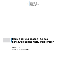 Regeln der Bundesbank für das bankaufsichtliche XBRL