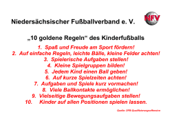 Goldene Regeln - Niedersächsischer Fußballverband eV