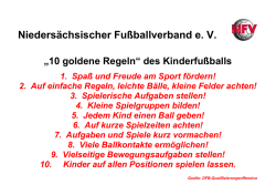 Goldene Regeln - Nieders&auml;chsischer Fu&szlig;ballverband eV