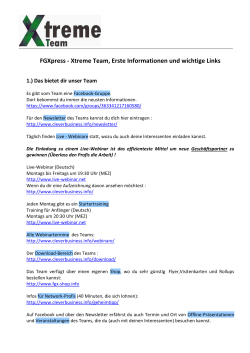 FGXpress - Xtreme Team, Erste Informationen und wichtige Links