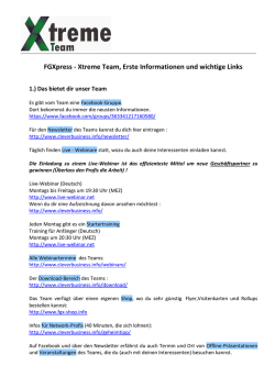 FGXpress - Xtreme Team, Erste Informationen und wichtige Links