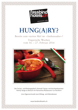 HUNG(A)RY? - Fassbind Hotels