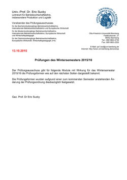 Prüfungsformen WS 15/16