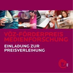 Einladung VÖZ-Förderpreis Medienforschung
