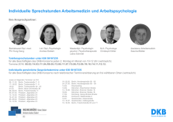 Individuelle Sprechstunden Arbeitsmedizin und Arbeitspsychologie