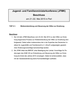 Jugend- und Familienministerkonferenz (JFMK) Beschluss