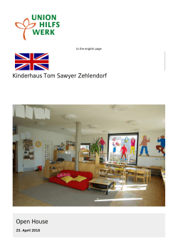 Kinderhaus Tom Sawyer Zehlendorf Open House