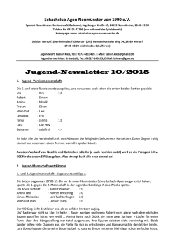 Jugend-Newsletter 10/2015