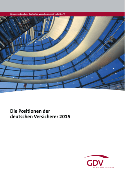 GDV: Die Positionen der deutschen Versicherer 2015