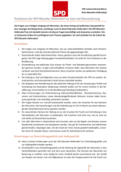 Positionen der SPD Marzahn-Hellersdorf zu Asyl und Einwanderung