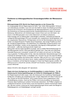 Positionen Grossratssession Maerz 2016