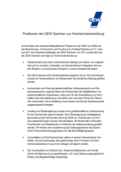 Positionen - Hochschule und Forschung | GEW Sachsen