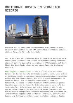 Rotterdam: Kosten im Vergleich niedrig