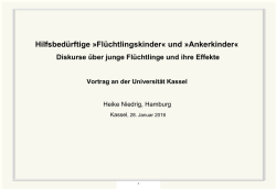 Diskurse &uuml;ber junge Fl&uuml;chtlinge und ihre Effekte