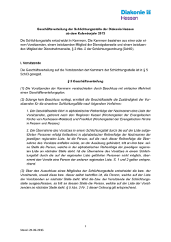 1 Stand: 24.06.2015 Geschäftsverteilung der