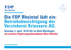 Die FDP Rheintal lädt ein: Betriebsbesichtigung der Verzinkerei