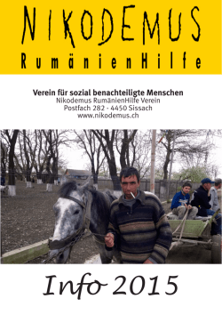 Info 2015 - Nikodemus Schweiz ( Rum&auml;nienHilfe Verein