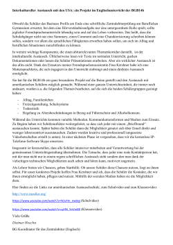 Interkultureller Austausch mit den USA: ein Projekt im