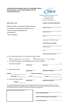 Installateurbescheinigung &uuml;ber den erstmaligen Einbau bzw