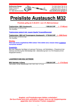 Preisliste Austausch M32 - Dorfbrunnen