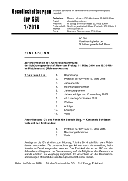 Chronik - Schützengesellschaft Uster