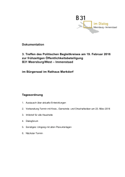 Dokumentation 3. Sitzung politischer Begleitkreis, 19.2.2016