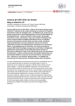 IcoSense @ CeBIT 2016: der direkte Weg zu Industrie 4.0