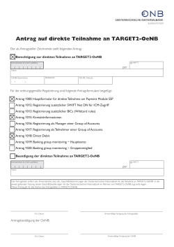 Antrag auf direkte Teilnahme an TARGET2-OeNB
