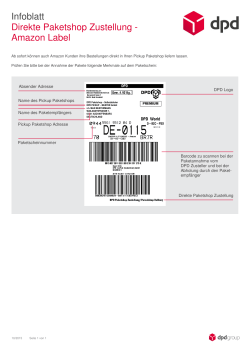 Infoblatt Direkte Paketshop Zustellung - Amazon Label