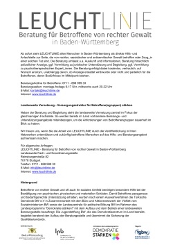 Infoblatt Leuchtlinie  - Flüchtlingsrat Baden