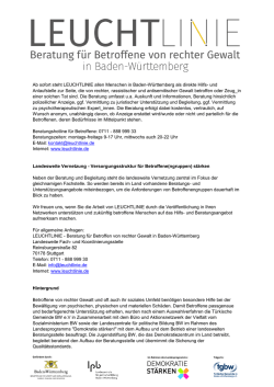 Infoblatt Leuchtlinie  - Fl&uuml;chtlingsrat Baden