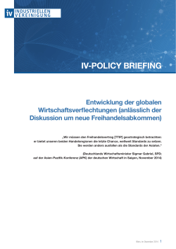 Policy Briefing: Entwicklung der globalen