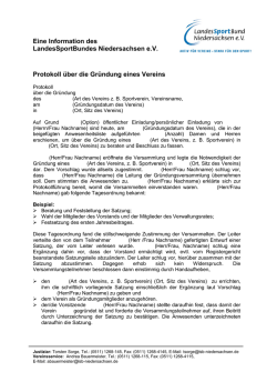 Gründungsprotokoll - Landessportbund Niedersachsen