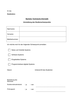 Formular zur Ummeldung des Schwerpunkts